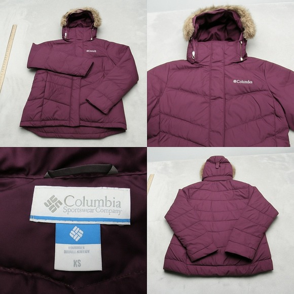 Columbia Jacket‎ Womens XS Purple Faux Fur Full Zip Peak to Park Insulated Parka - Picture 1 of 16